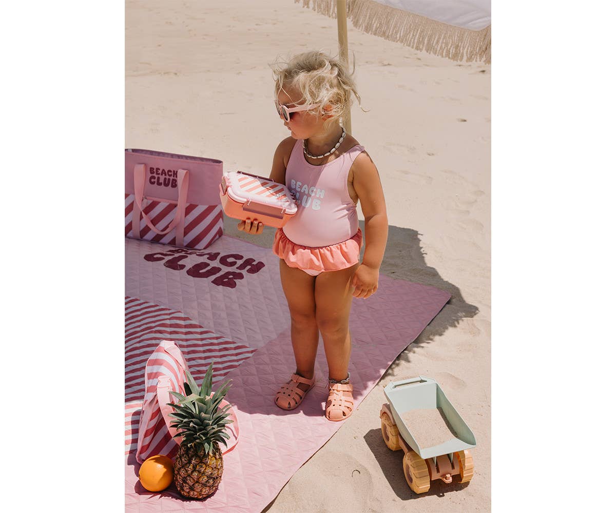 Tutete bento madkasse med gaffel - Stripes Bloom & Blush