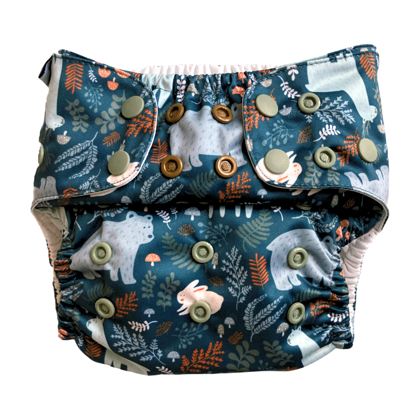 The Swedish Forest | Pocket Diaper | Slim 3-15kg: Humleblomster grön / No inserts - - MamaMilla