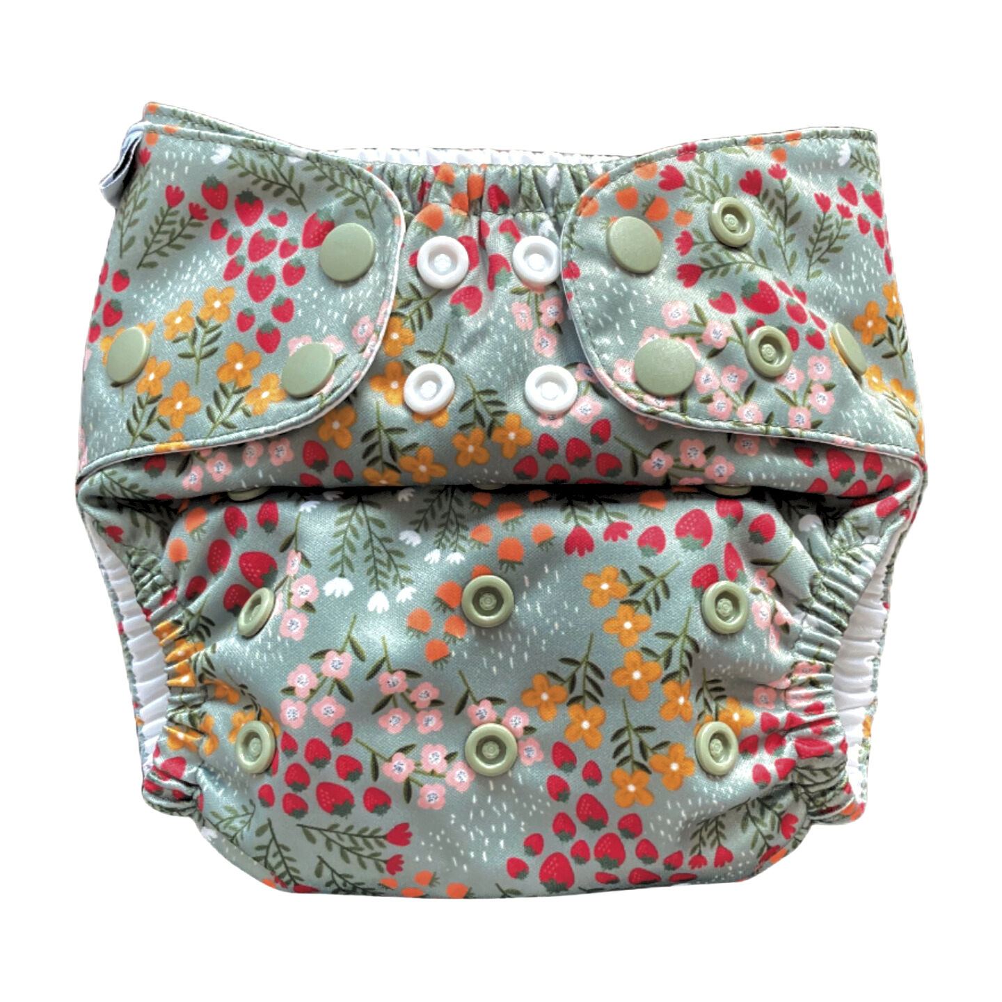The Swedish Forest | Pocket Diaper | Slim 3-15kg: Humleblomster vit / No inserts - - MamaMilla