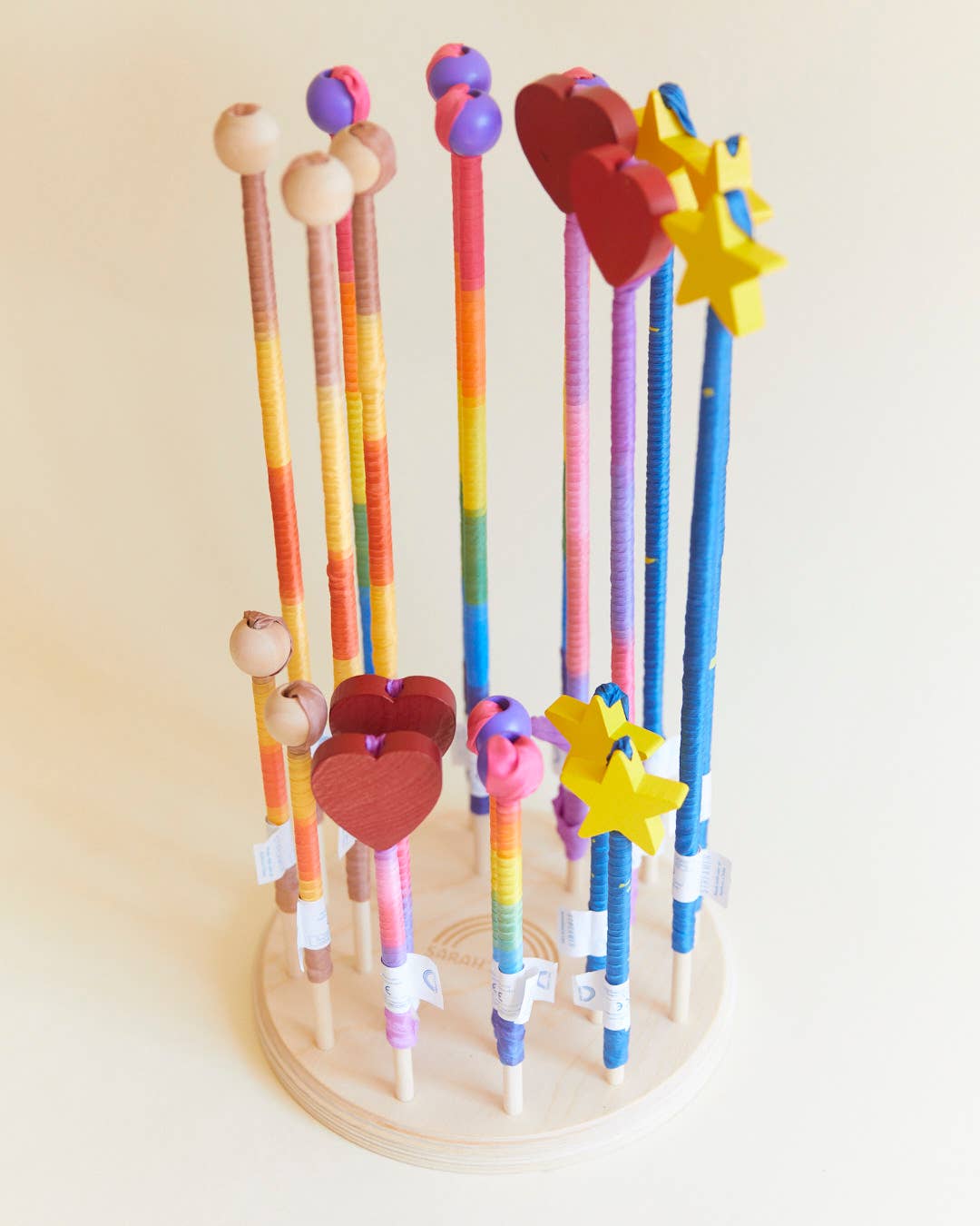 Sarahs Silk Pink & Purple Silk & Wood Streamer - Wand for Pretend Play - - MamaMilla