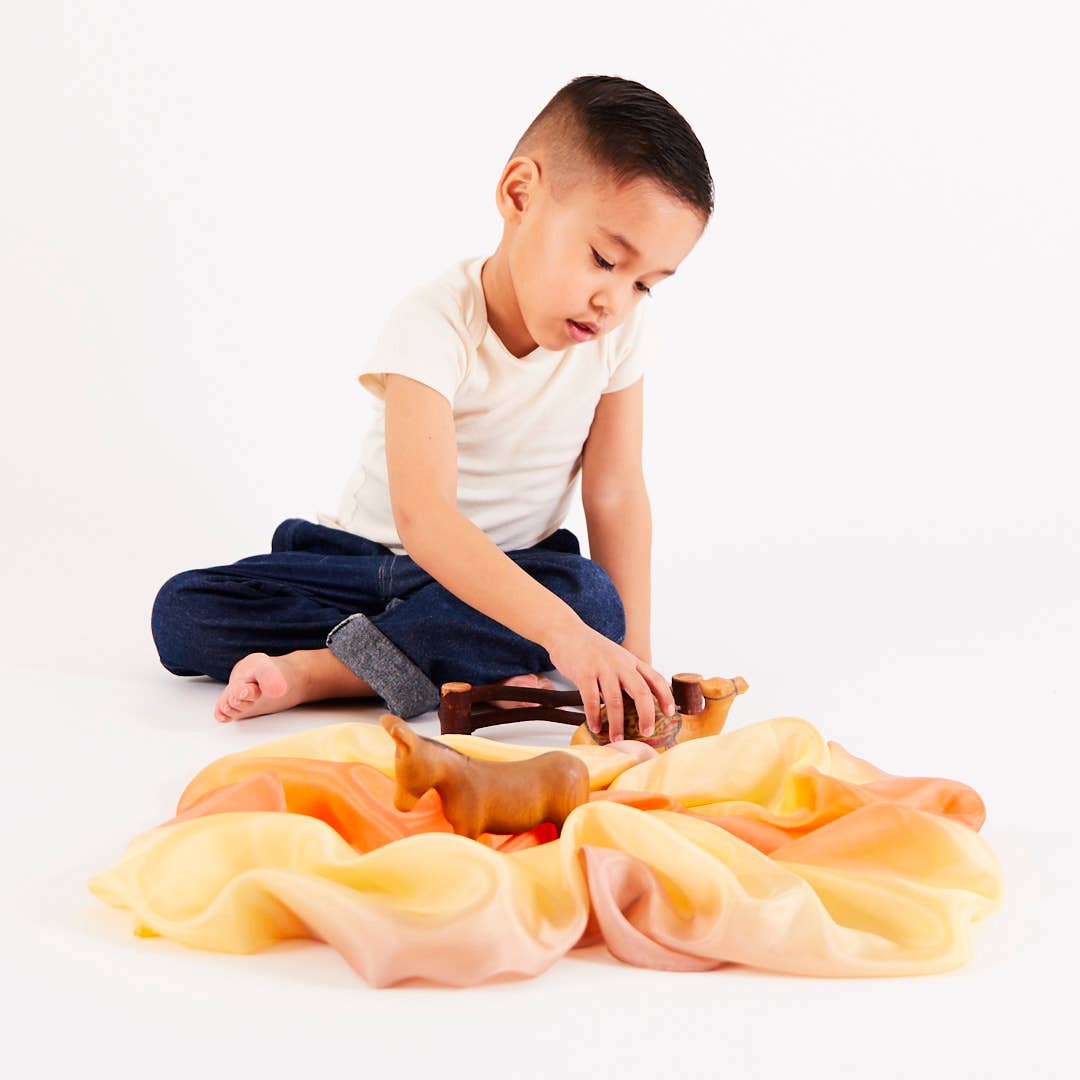 Sarahs Silk Earth Playsilks - Open-Ended 100% Silk, Natural Waldorf Toys: Forest - - MamaMilla
