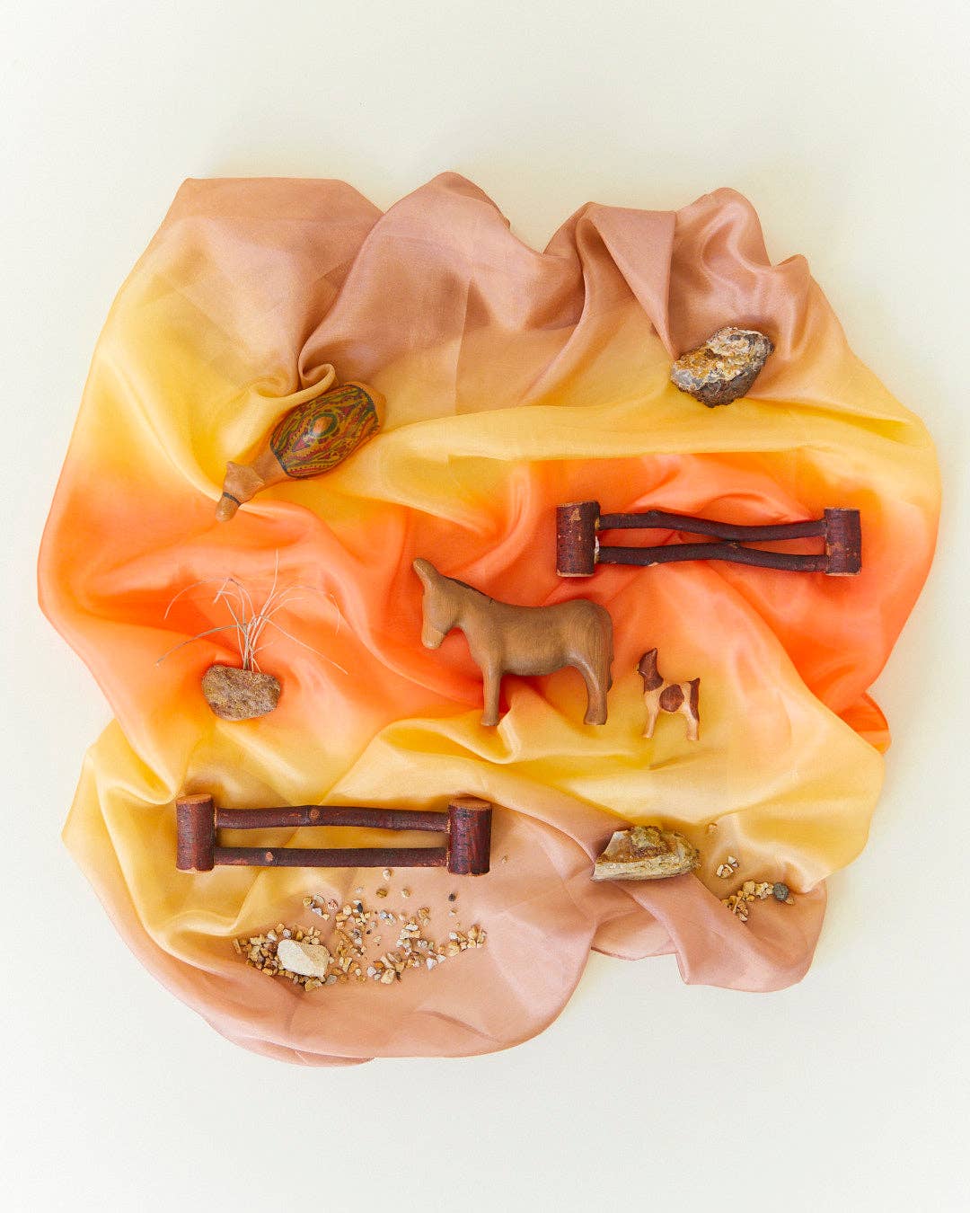 Sarahs Silk Earth Playsilks - Open-Ended 100% Silk, Natural Waldorf Toys: Forest - - MamaMilla