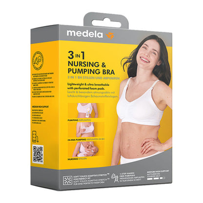 Medela Amme Og Pumpe BH 3-i-1 Str. M Hvid