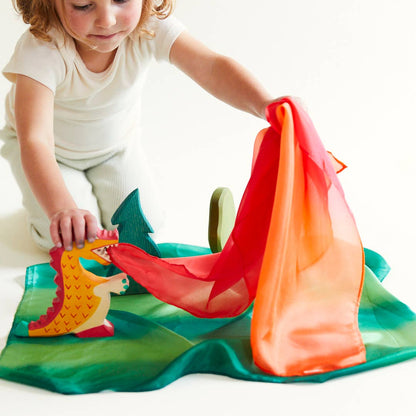 Sarahs Silk Mini Enchanted Playsilks - 100% Silk Natural, Waldorf Toys: Rainbow - - MamaMilla