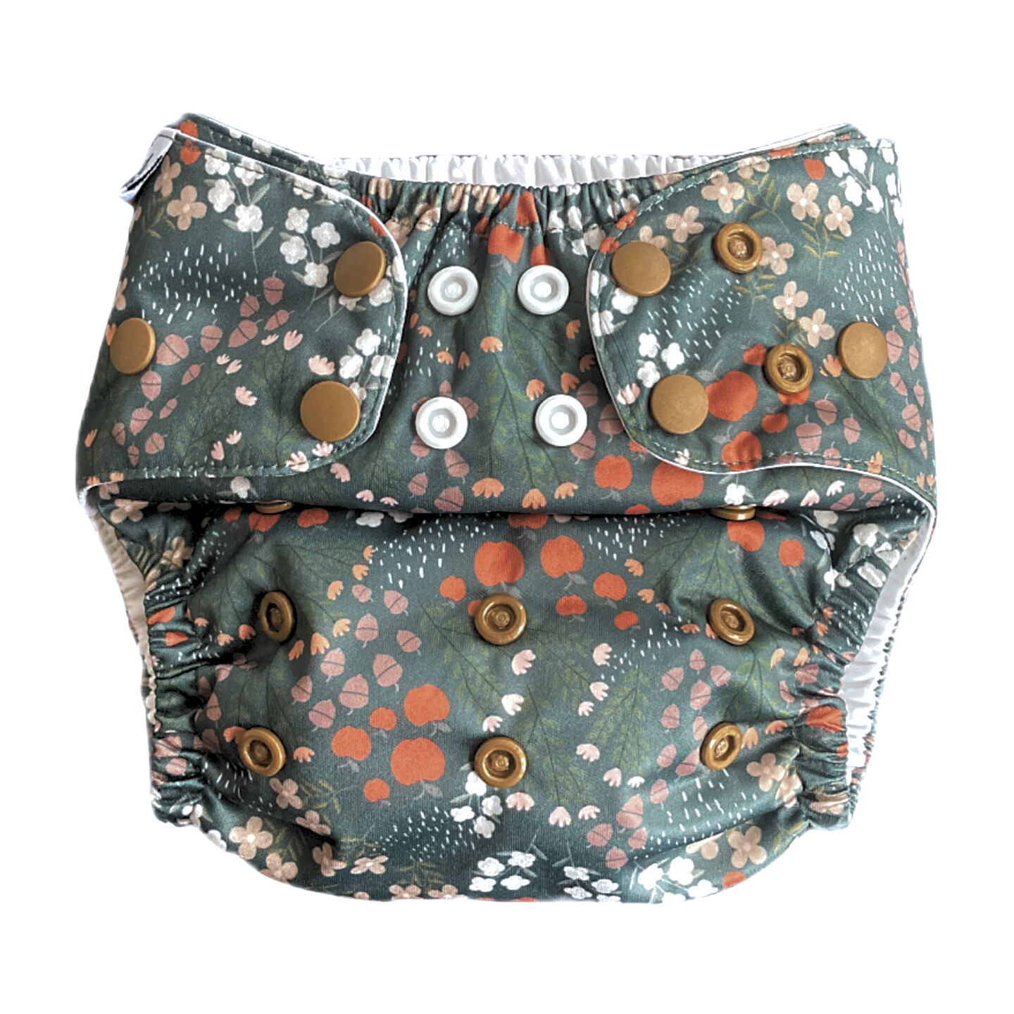 The Swedish Forest | Pocket Diaper | Slim 3-15kg: Humleblomster vit / No inserts - - MamaMilla