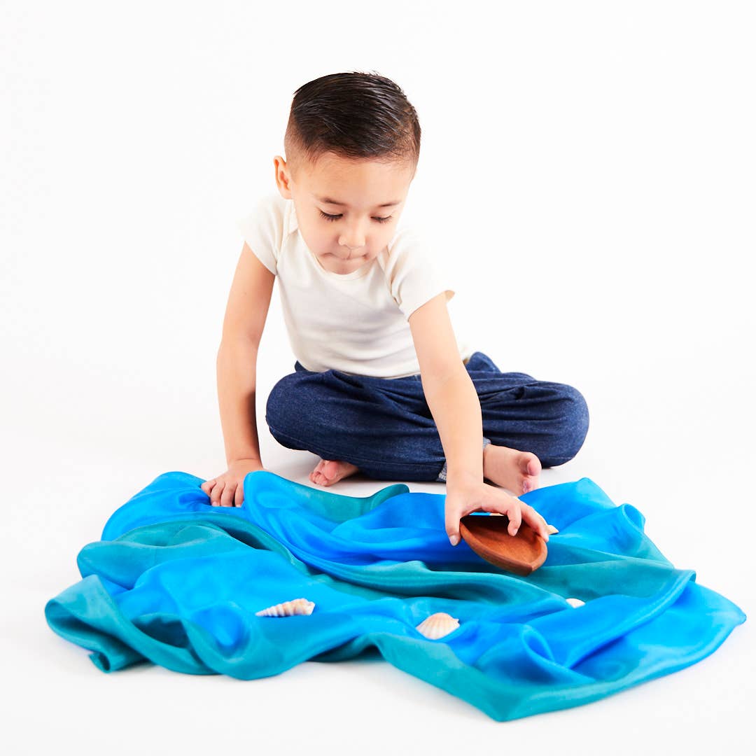 Sarahs Silk Earth Playsilks - Open-Ended 100% Silk, Natural Waldorf Toys: Forest - - MamaMilla