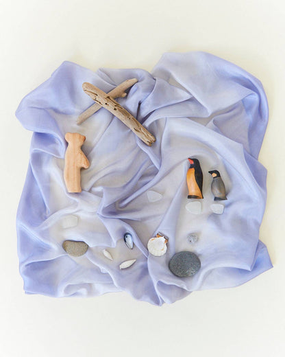 Sarahs Silk Earth Playsilks - Open-Ended 100% Silk, Natural Waldorf Toys: Ocean - - MamaMilla