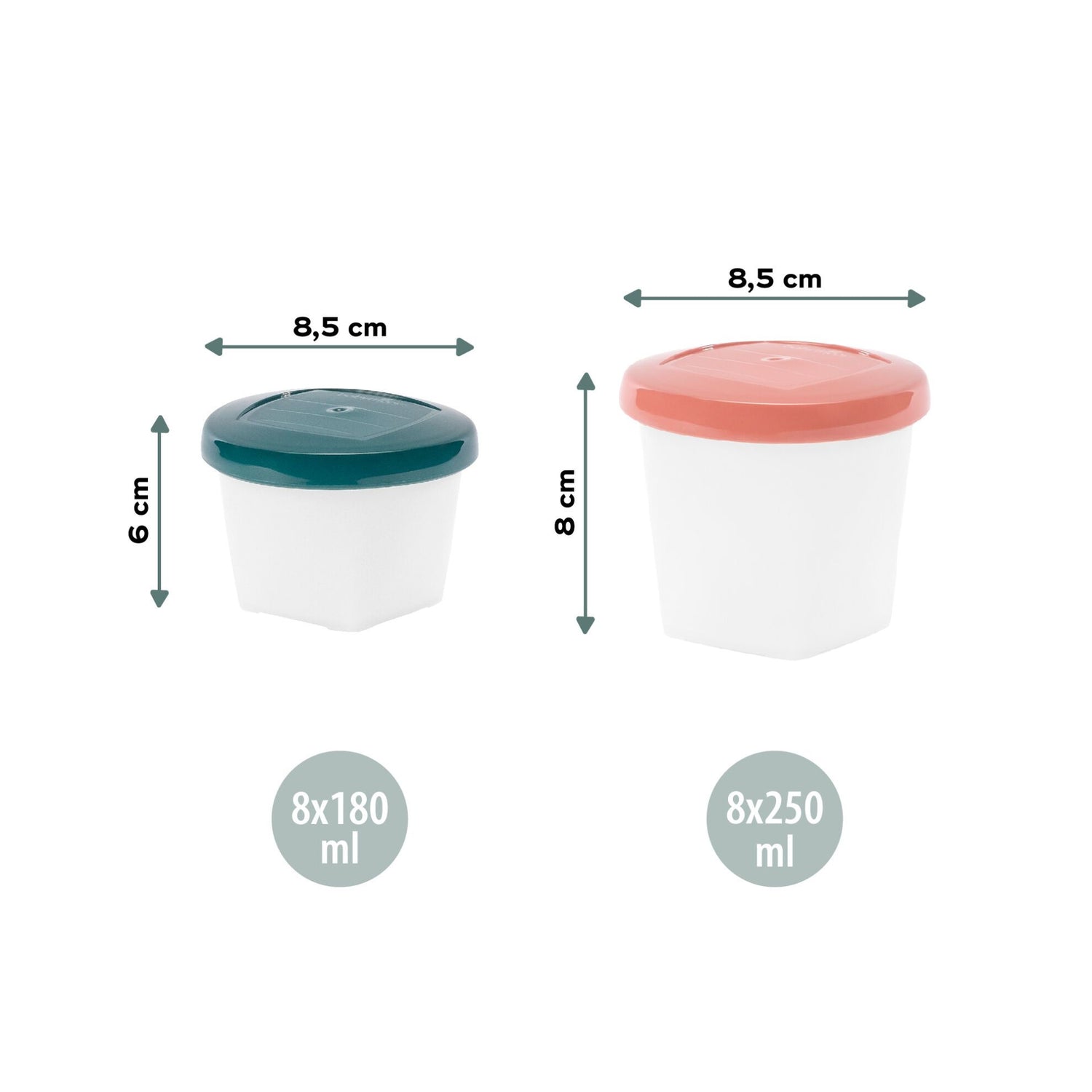 Babymoov Madbøtter (ECO) - 8x250ml + 8x180ml - Madbøtter - MamaMilla