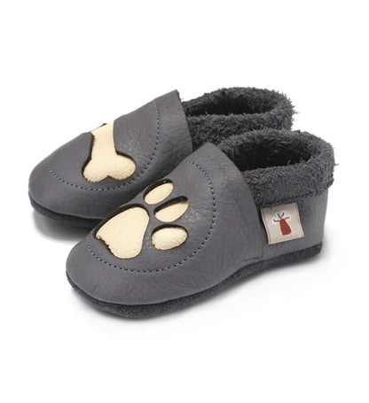 Baobaby Klassisk Babysko - Paw Grey S - - MamaMilla