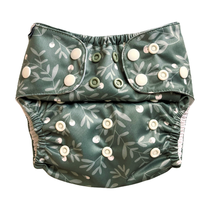 The Swedish Forest | Pocket Diaper | Slim 3-15kg: Humleblomster beige / No inserts - - MamaMilla