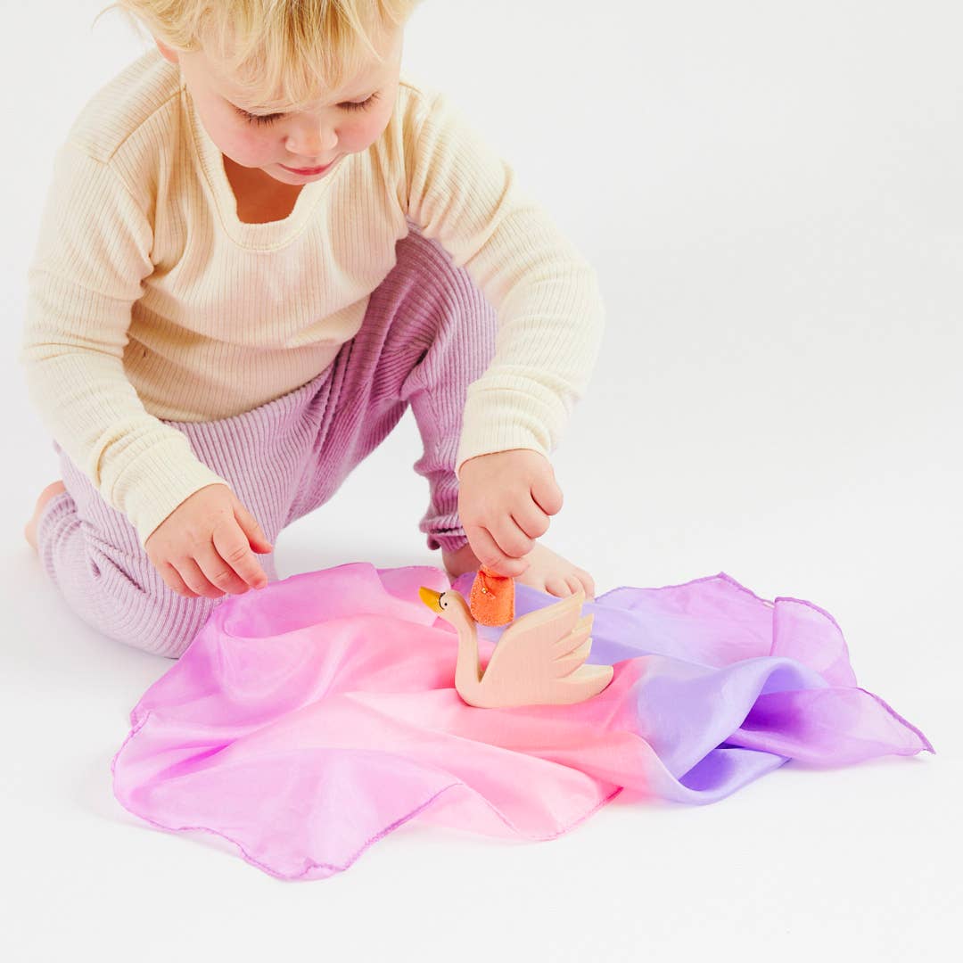 Sarahs Silk Mini Enchanted Playsilks - 100% Silk Natural, Waldorf Toys: Rainbow - - MamaMilla