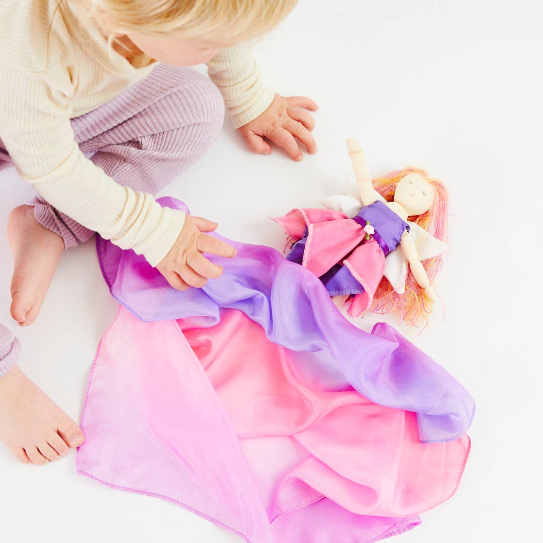 Sarahs Silk Mini Enchanted Playsilks - 100% Silk Natural, Waldorf Toys: Rainbow - - MamaMilla