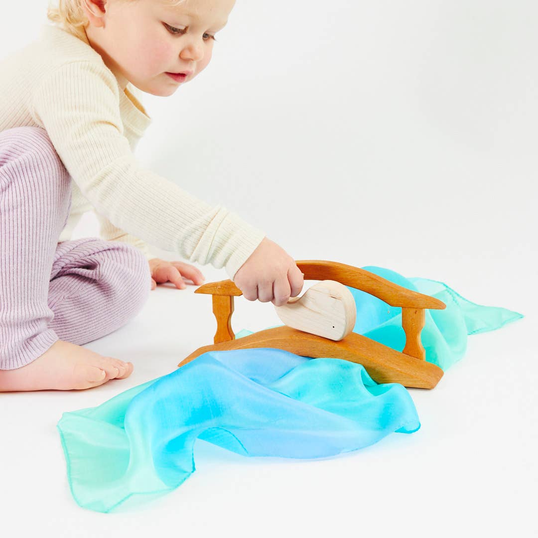Sarahs Silk Mini Enchanted Playsilks - 100% Silk Natural, Waldorf Toys: Sea - - MamaMilla